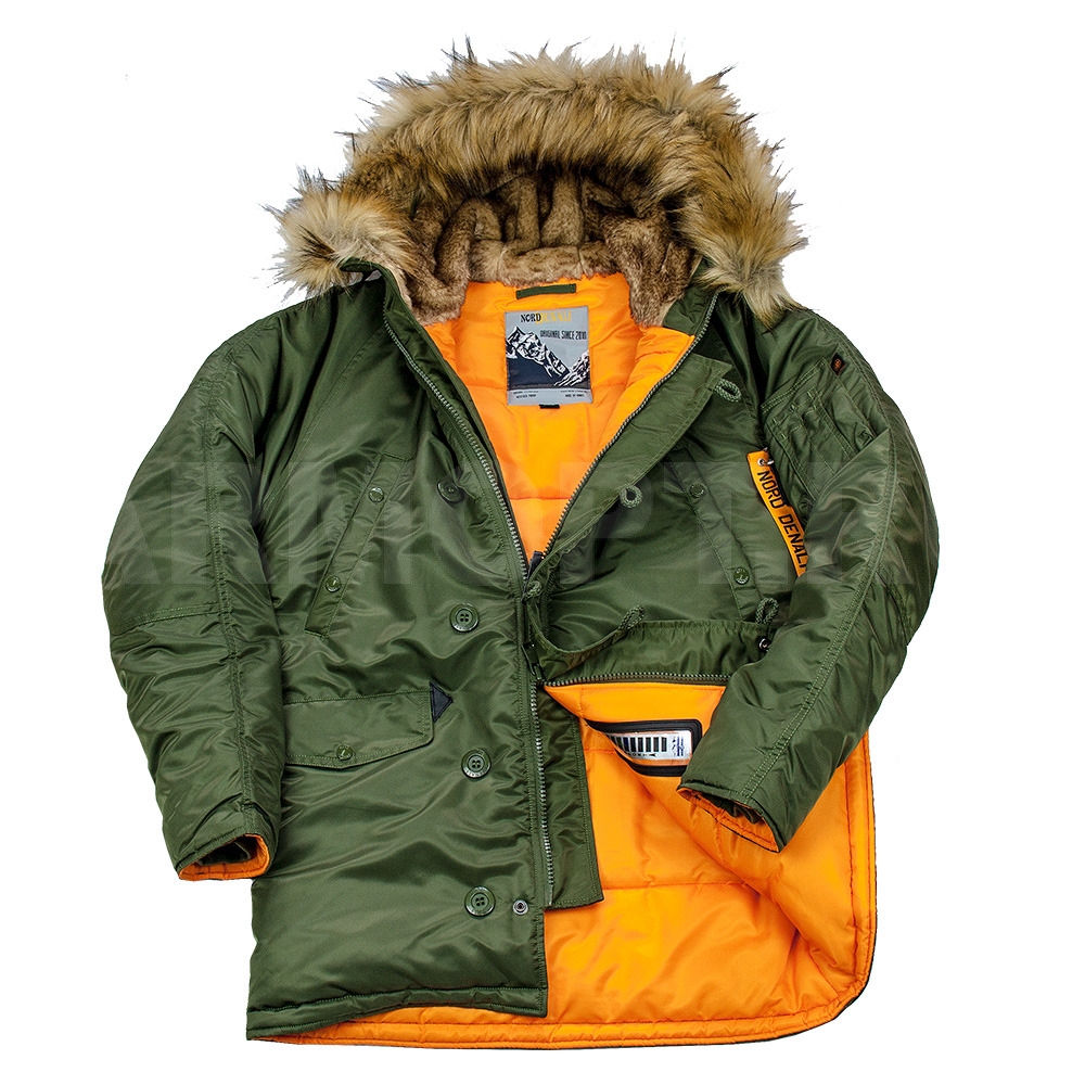 Куртка Аляска n-3b Husky Denali 2019 (зеленая - r.Green/Orange